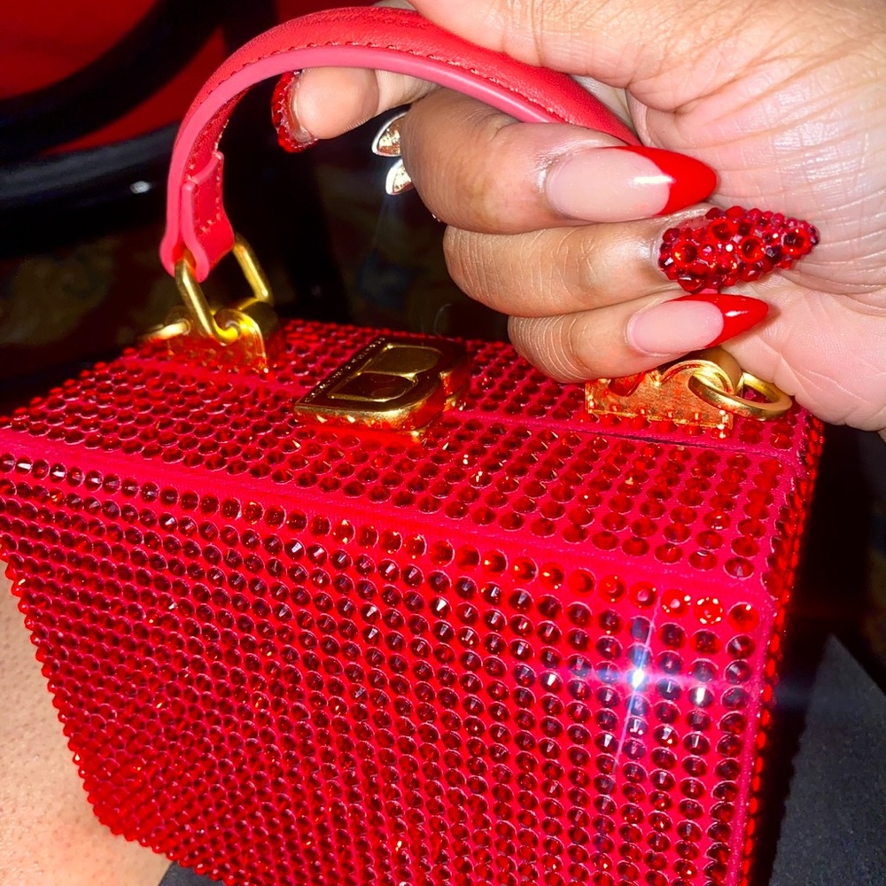 Brandon Blackwood Red Mini Bag with Gold Hardware